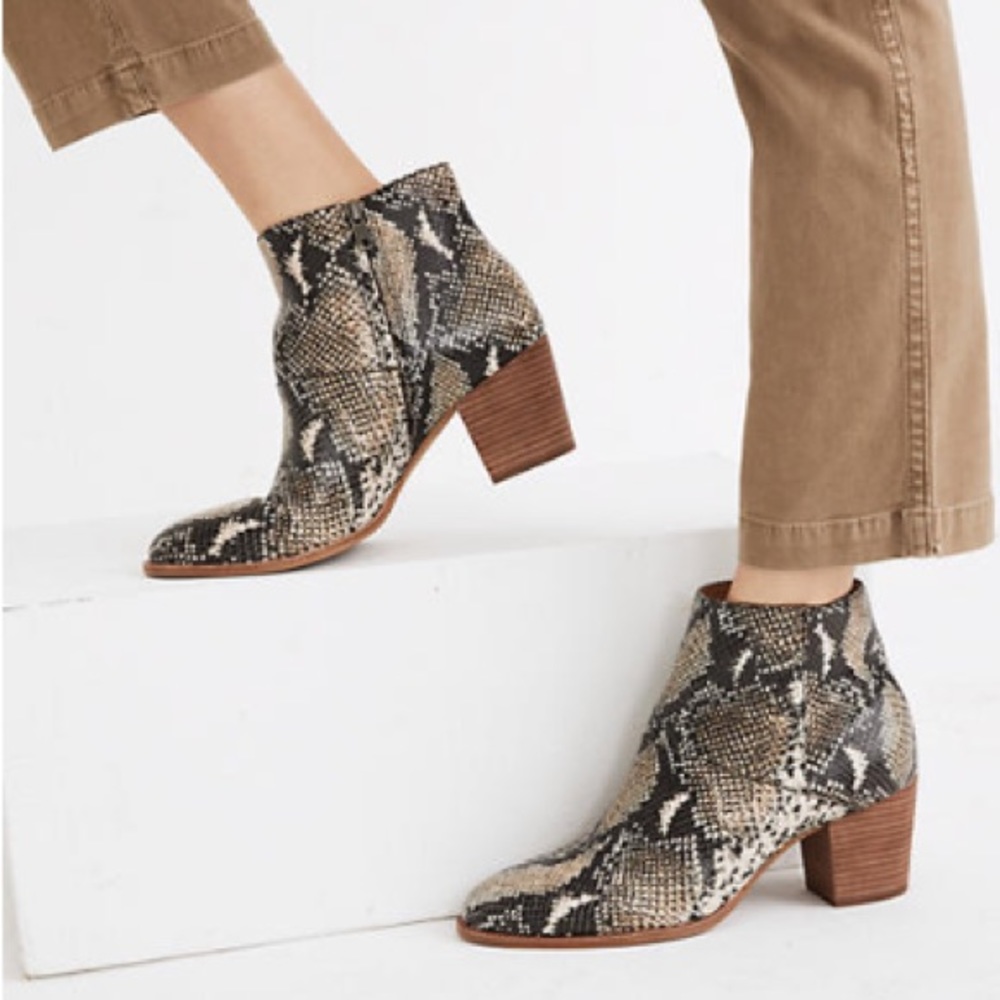 Rosie Ankle Boot in Snake Embossed Leather NWOT